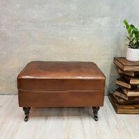 "Linton" Chill Out Ottoman Premium Aged Leather