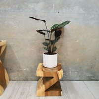 "Z" Shape 25cm Plant Stand/Stool/Side Table/Corner Table Raintree Wood