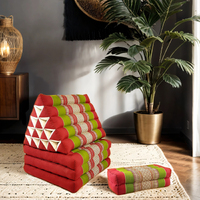 Jumbo Thai Triangle Pillow THREE FOLDS R-Gre + Arm/Leg Rest Block