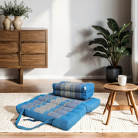 Foldable Meditation Cushion + Seating Block Set Blue