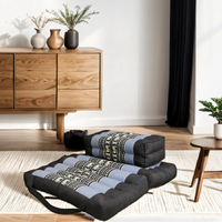 Foldable Meditation Cushion + Seating Block Set BlueEle
