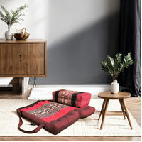 Foldable Meditation Cushion + Seating Block Set RedEle