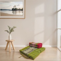 Foldable Meditation Cushion + Seating Block Set TTP-2StGreen-YB-ReGr