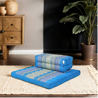 Meditation Cushion + Seating Block Set Blue