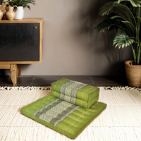 Meditation Cushion + Seating Block Set Green