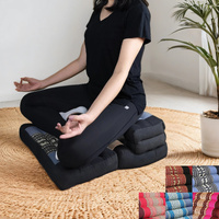 3-Fold Zafu Meditation Cushion Set Thai Kapok Filled Floor Mat