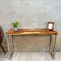 Console Table with Steel Leg 120cm Solid Indian Rosewood Wood 