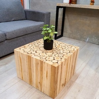 "Tree Stack" Coffee Table 50x50x35 cm Solid Teak Wood