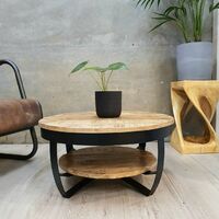 "Solent" Mango Wood Coffee Table 65cm Rough Finish