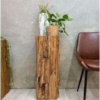 "Ashburn" Teak Wood Inlayed Tall Plant Stand 80cm