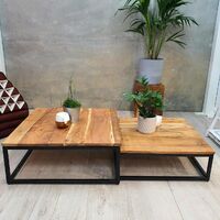 "Sanders" in Acacia Wood Nesting Coffee Table 70cm