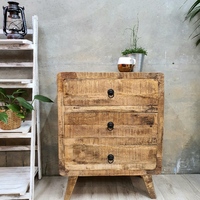 [New Arrival] "Cassina" Tallboy Dresser/ 3 Drawer Side Cabinet in Mango Wood