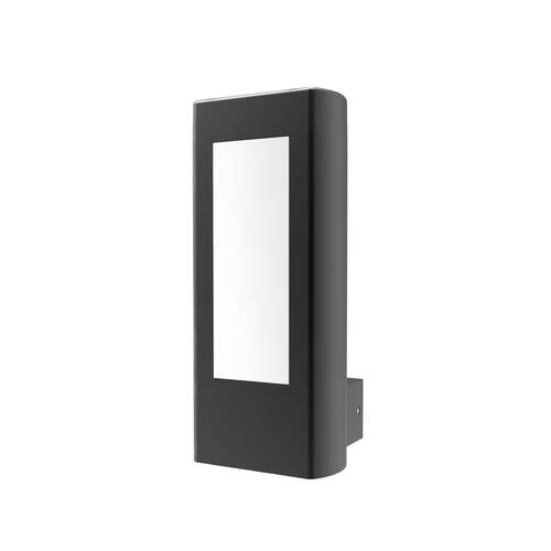 AMUN: Exterior LED Matt Black Rectangular Surface Mounted Wall Light IP54