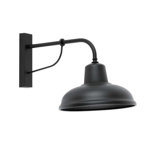 DEKSEL: Industrial Matte Black Interior Wall Light (Brass bracket)