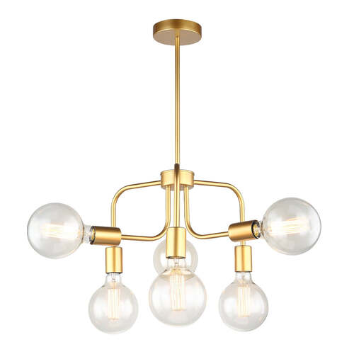HEXA: Interior Modern Abstract Pendant Lights - 6 Lamps Matte Gold