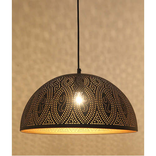 MARRAKESH: Bohemian Interior Black Dome Shape Pendant Light