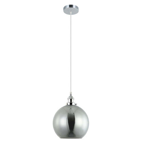 PESINI: Wine Glass Pendant Lights with Chrome Highlight Black Smoke