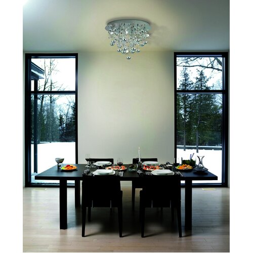 PIANOPOLI Dimmable 15X1.8W LED Chrome and Crystal Ceiling Light