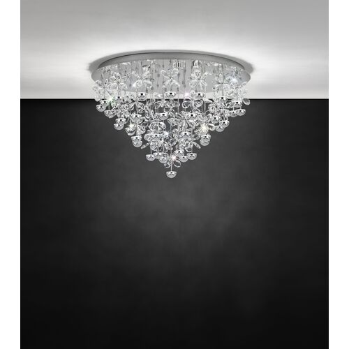 PIANOPOLI Dimmable 43X1.8W LED Chrome and Crystal Ceiling Light