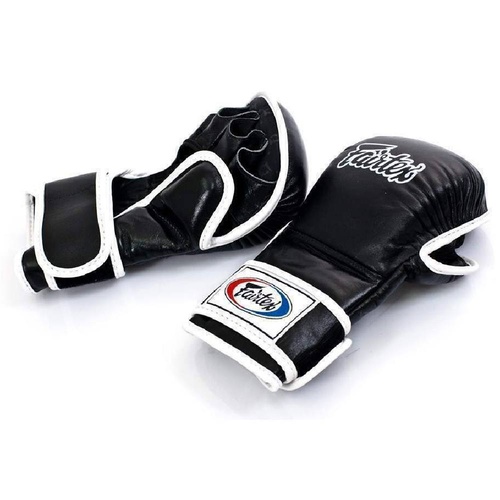 FAIRTEX - Double Wrist Wrap Closure MMA Sparrring Gloves (FGV15) [Small Black]