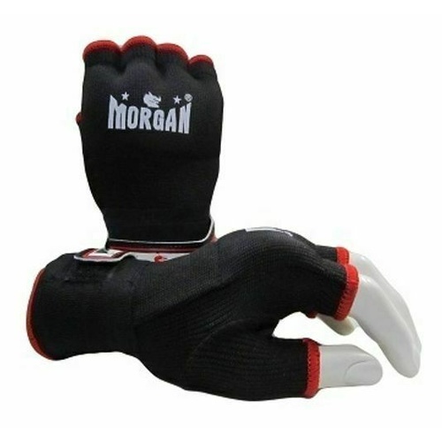 MORGAN Elasticated Easy Boxing Hand Wraps [Black Large]