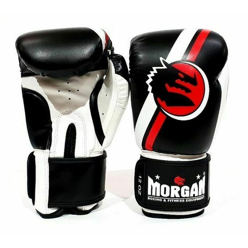 MORGAN Classic Boxing Muay Thai Boxing Gloves  [Black/White 10Oz]