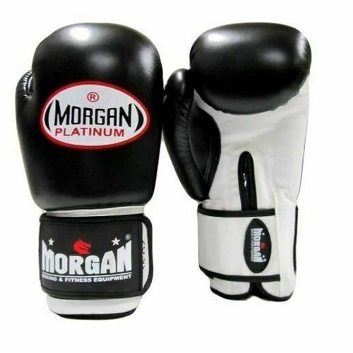 MORGAN V2 Platinum Leather  Sparring Muay Thai Boxing Gloves[Black  12Oz]