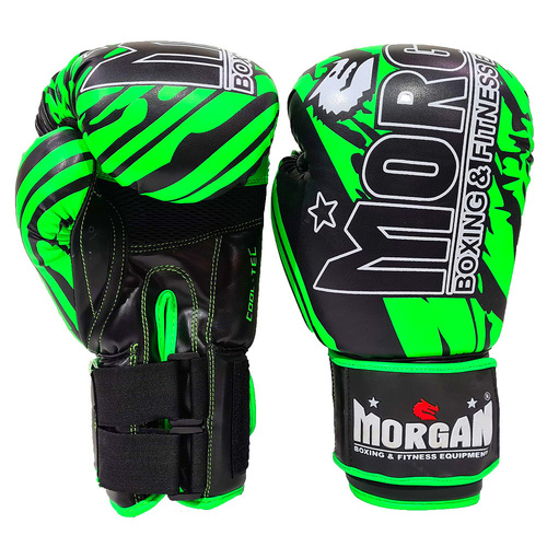 MORGAN BKK Ready Boxing & Muay Thai Gloves  [12Oz  Fluro Green]