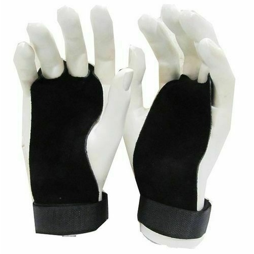 MORGAN Strength exercises Training Leather Palm Grips (Pair)[Black Large]