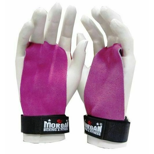 MORGAN Strength exercises Training Leather Palm Grips (Pair)[Pink Small]
