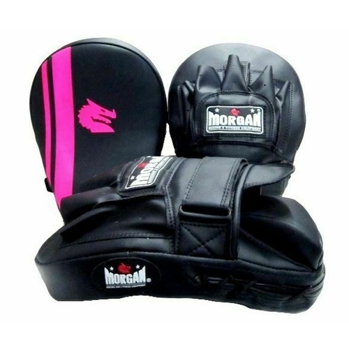 MORGAN V2 Pro Focus Pads Muay Thai MMA Boxing (Pair)[Black/Fluro Pink]