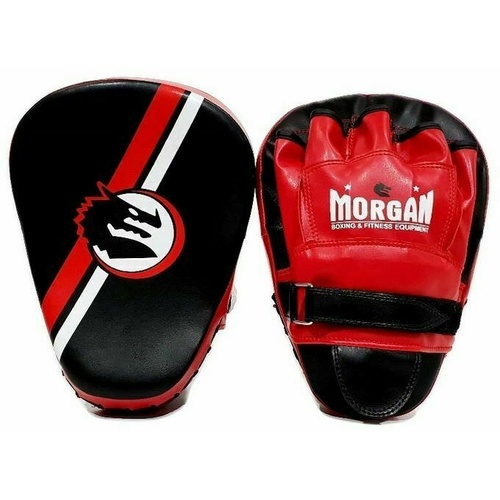MORGAN V2 Classic All Purpose Pre-Bent Boxing Focus Pads (Pair) [Black/Red]