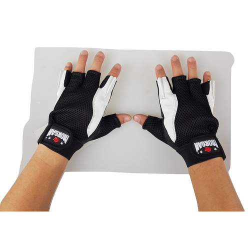 MORGAN Leather &amp; Mesh Weight Gloves