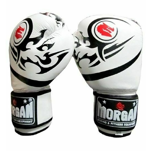 MORGAN Elite Boxing &amp; Muay Thai Leather Gloves (8 -12 &amp; 16Oz) 