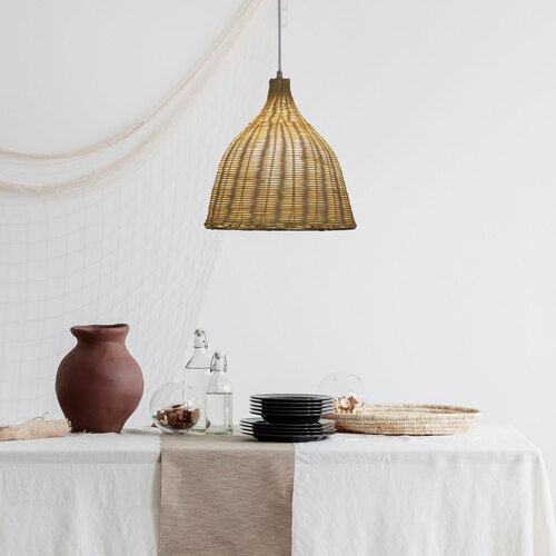 Oriel Lighting BUKIT Cane Shade Pendant Light