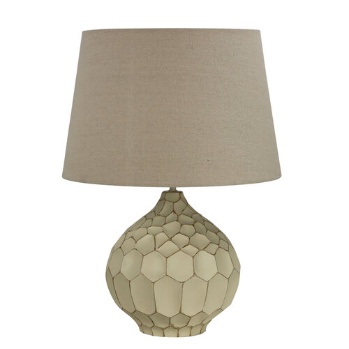 MEDEA Classic Distressed Ivory Table Lamp w Shade