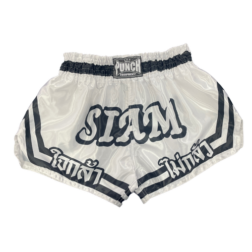 PUNCH Muay Thai Shorts [Siam] WHITE/BLACK Junior to XXL