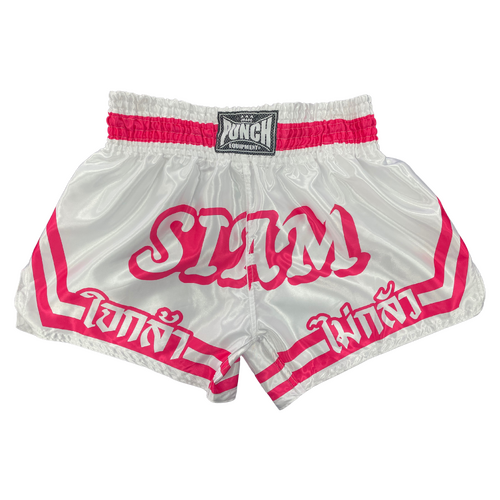 PUNCH Muay Thai Shorts [Siam] WHITE/PINK