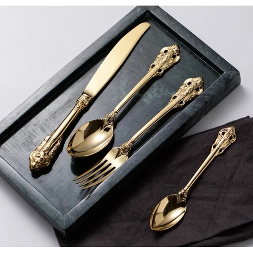 "Harriett" Luxury Cutlery Set of 24 in gold