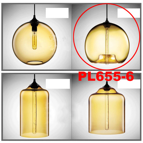 Glass Pendant Light Kitchen Lamp Bar Ceiling Lights with Vintage Bulb PL655-6