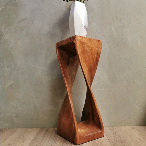 Twisted Stool 76cm Raintree Wood Side Table/Corner Table/Bar stool Natural finish