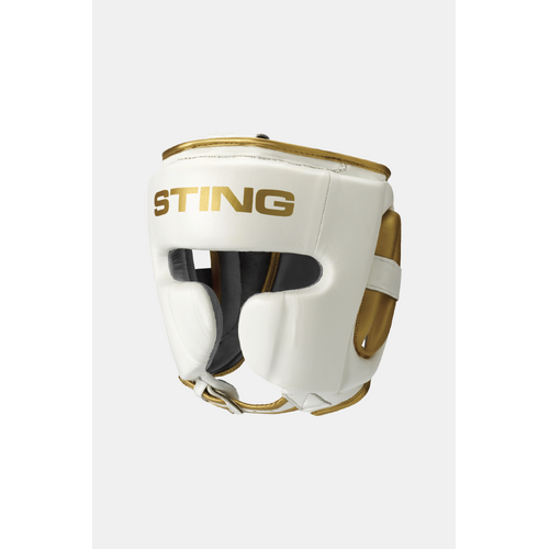 STING Viper Gel Full Face Head Guard — White/Gold