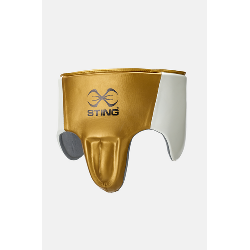 STING Pro Leather Abdominal Guard — White/Gold