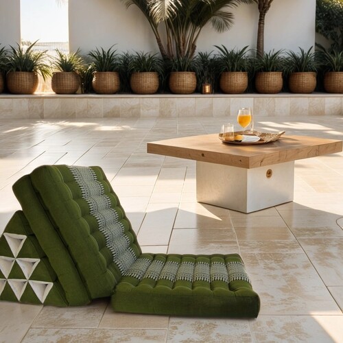 [Large] Thai Triangle Foldable Floor Mattress Daybed Green