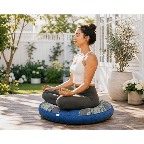 Jumbo Size Zabuton Meditation Cushion Natural Kapok Filled