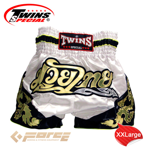 TWINS Boxing Shorts White/Black T-71  XXL