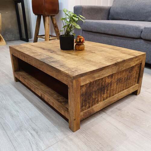 "Atkins" Coffee Table Rough Finish Mango Wood 80x60cm 