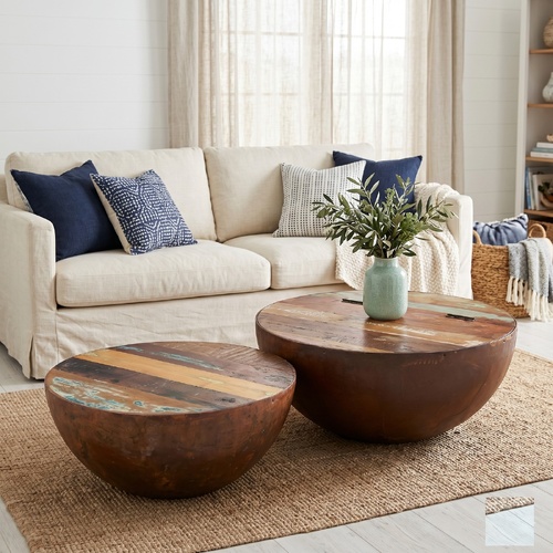 "Longview" Solid Reclaimed Wood Coffee Table Set Of 2
