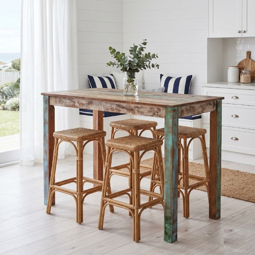"Barina Downs" Solid Reclaimed Wood Bar Table 115 cm