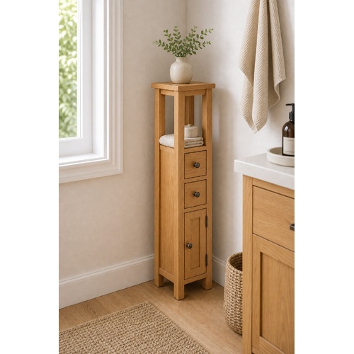 "Cypress" Solid Oak Wood Corner Stand